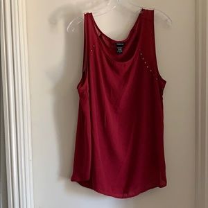 Torrid Red Chiffon with Stud Detail Tank
